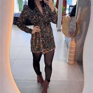 FARM Rio Black Floral Romper Size M